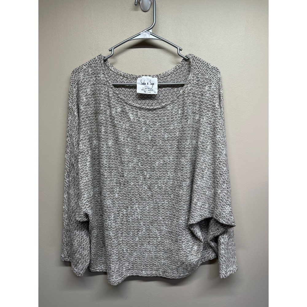 Sadie Sage Knit Sweater Women M Long Sleeve‎ Textured Pullover Relaxed Fit